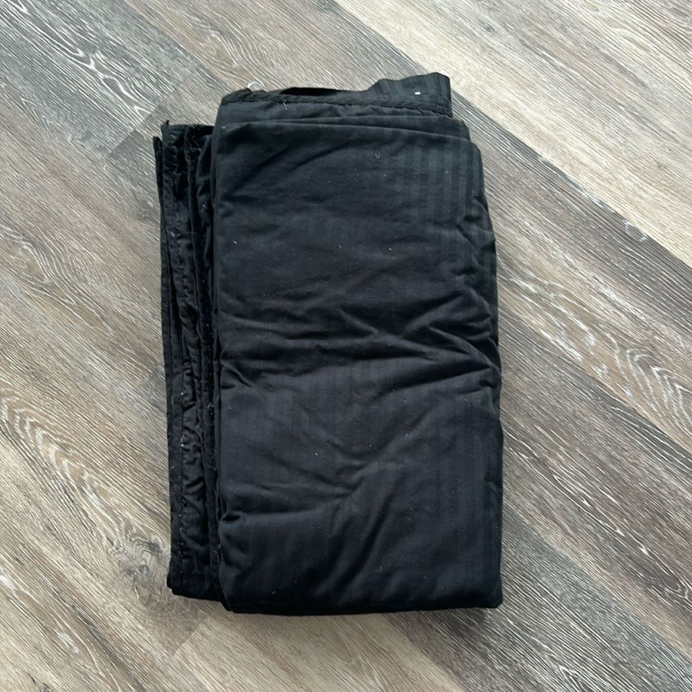 Black duvet cover with black on black stripes & 2 matching shams